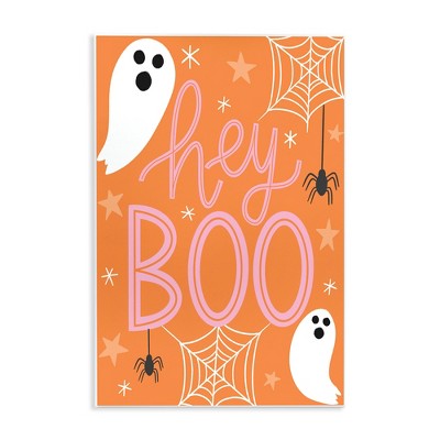 Stupell Industries Hey Boo Orange Halloween Ghosts Wall Plaque Art