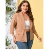 Clearlove Casual Blazer for Plus Size Women Office Business 3/4 Sleeve Open Front Cardigans Jacket Work Suit with Pockets - 2 of 4