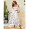 Women's Chiffon High Waist Pleated Maxi Skirt - Flowy A-Line Flared Long Skirt Shiny Floral - 2 of 4