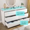 SKONYON Dresser with 6 Drawers Large Wooden Dresser Horizontal Storage Organizer for Bedroom - 3 of 4
