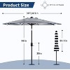 9 FT Patio Umbrella, Table Umbrella Outdoor Patio with Crank Lift & Push Button Tilt, 8 Sturdy Ribs for Yard, Deck, Pool - 3 of 4