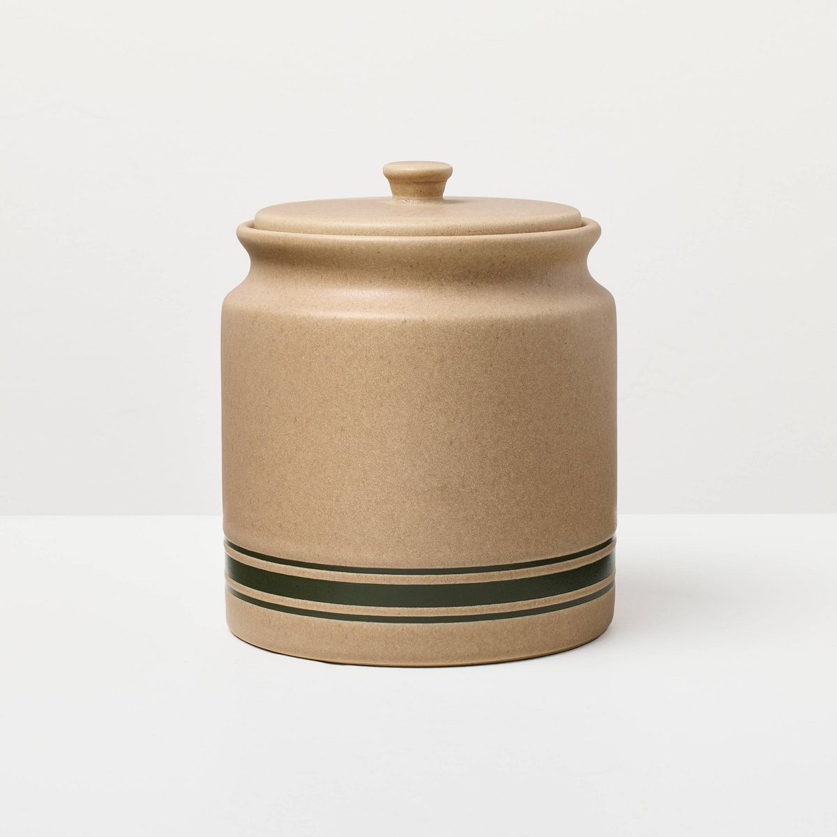 Stoneware Seasonal Canister Green Striped - Hearth & Hand™ with Magnolia - thumbnail 5
