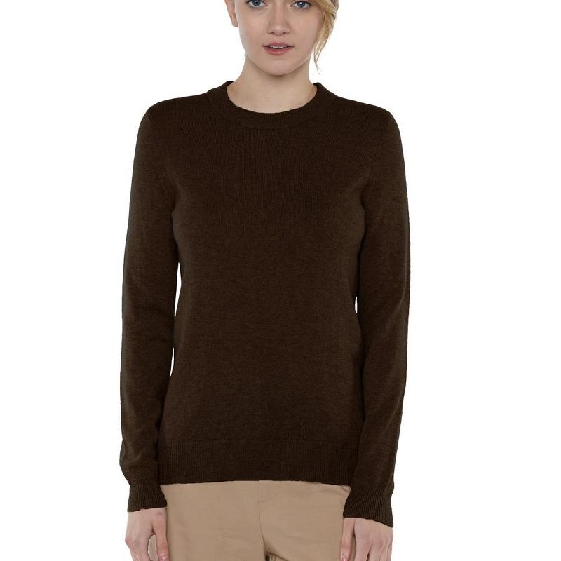 JENNIE LIU Women's 100% Pure Cashmere Long Sleeve Crew Neck Pullover Sweater, 2 of 4