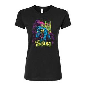 Women's - Marvel - Venom Black Light Fitted Graphic T-Shirt - 1 of 3