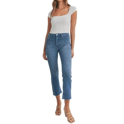 Women's High Rise Cropped Demi Flare - JUST BLACK DENIM