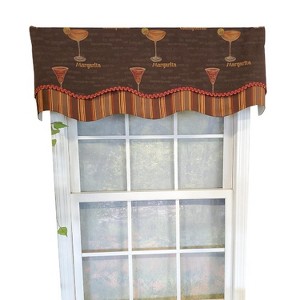 RLF Home Margarita Glory 3" Rod Pocket Lining Luxurious and Elegant Window Treatment Valance 50" x 16" Oakwood - 1 of 4
