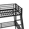 TopComfy Beds Metal Bunk Bed Twin over Full Floor Bunk Bed Frame Heavy Duty Bunk Bed Bedroom Furniture for Bedroom, Black, 56.7"*62.2"*73.85" - 4 of 4