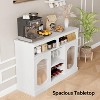 Modern Coffee Cabinet with Led Lights, Coffee Bar Table with 2 Glass Doors - 4 of 4