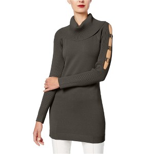I.N.C International Concepts Womens Cut Out Tunic Sweater, Grey, X-Small - 1 of 1