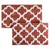 Hastings Home 100% Cotton 2 Piece Trellis Bathroom Mat Set - Brick - 3 of 4