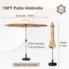 CAVINAS 10 FT Patio Umbrella with Push Button Tilt and Crank,Market Umbrella with 8 Sturdy Ribs for Backyard,Poolside,Deck, - 3 of 4