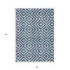 Navy Blue And Ivory Geometric Washable Indoor Outdoor Area Rug - 3 of 4