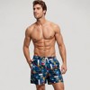 Anna-Kaci Swim Men's Geometric Palm Tree Swim Trunks with Quick-Dry Fabric and Adjustable Drawstring Waist for Bold Summer Style - 3 of 4