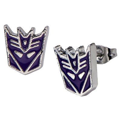 Hasbro Transformers Decepticon Stainless Steel Stud Earrings