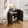 Dovelina Corner Cabinet Multifunctional Storage Sideboard with Interior Adjustable Shelves for Living Room - 3 of 4