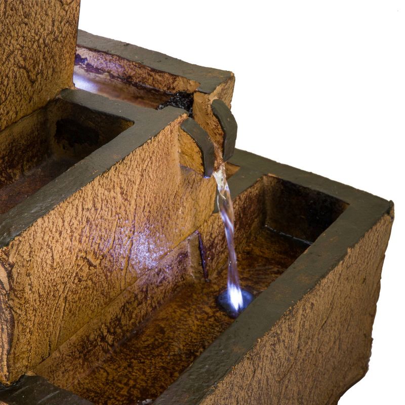 17&#34; Solar Tiered Resin Rustic Fountain - Alpine Corporation, 4 of 6