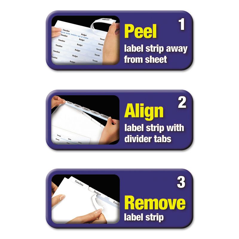 Avery Print & Apply Clear Label Dividers w/White Tabs 8-Tab Letter 5 Sets 11493, 3 of 9