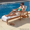 Best Choice Products 79x26in Acacia Wood Outdoor Chaise Lounge Chair w/ Adjustable Backrest, Table, Wheels - 2 of 4