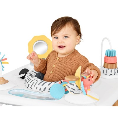 Montessori-Inspired White and Natural Wood Baby Activity Center