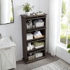 GDFStudio Liora Modern 4-Tier Wooden Display Cabinet with 4 Flip-Up Glass Doors - 2 of 4