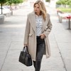 Amaryllis Women's Longline Overcoat Soft Herringbone Texture Wide Lapel Belted Design Full-Length Sleeves - 2 of 4