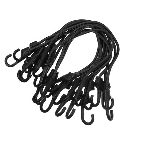 Unique Bargains Strong Elastic Strapping Rope With Hooks For Bicycle  Luggage 44cm/17.32'' Black 12 Pcs : Target