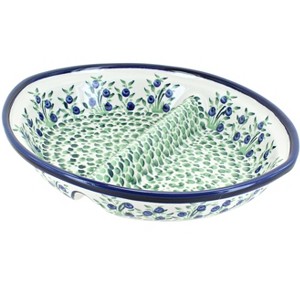 Blue Rose Polish Pottery 1216 Zaklady Large Divided Dish - 1 of 1
