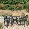vidaXL Bistro Set Cast Aluminum Balcony Furniture - Black 4 Piece - 2 of 4