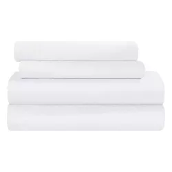 Rayon from Bamboo Solid Twin XL 3-Piece Deep Pocket Sheet Set, White - Blue Nile Mills