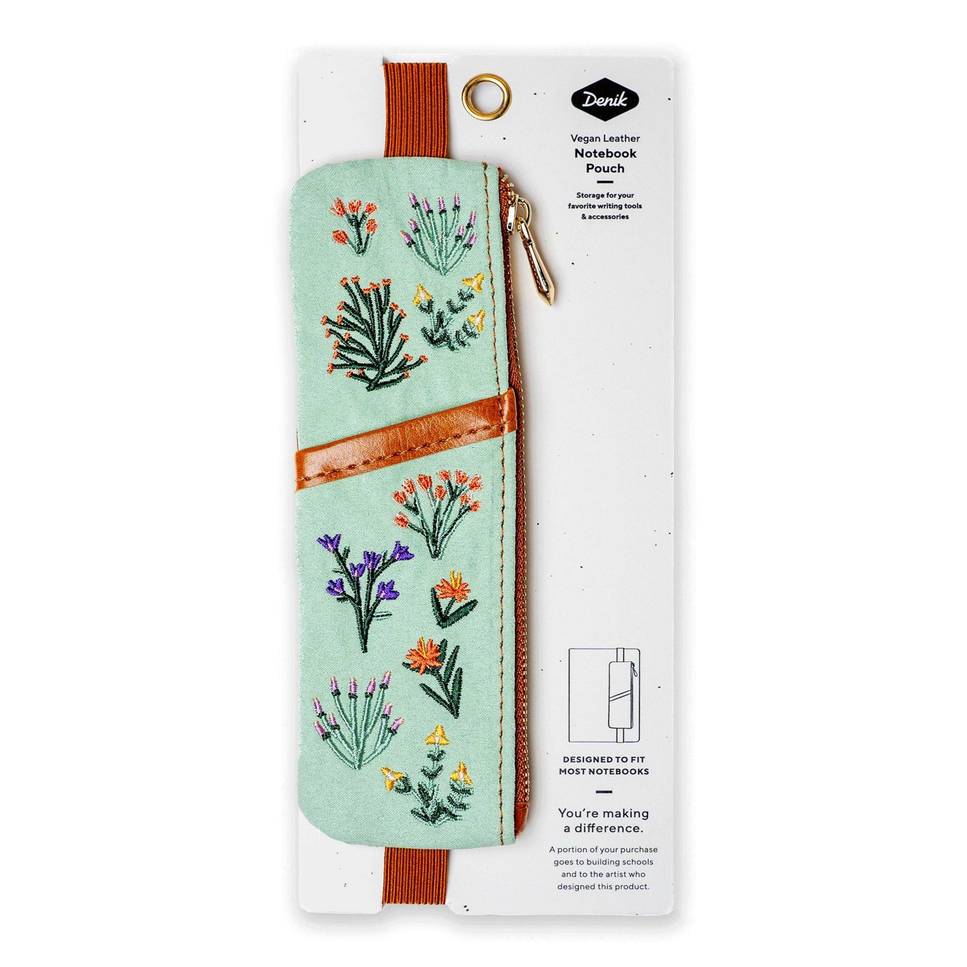 Denik Petite Blooms Embroidered Notebook Pouch