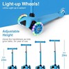 MOVSSOU Kids Scooter Kick Scooter 3 Wheel Adjustable Height Light up LED Wheels Ages 3-12 Blue - 3 of 4