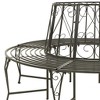 vidaXL Garden Half Round/Round Tree Bench 63" Steel Outdoor Lounge Seating - 4 of 4