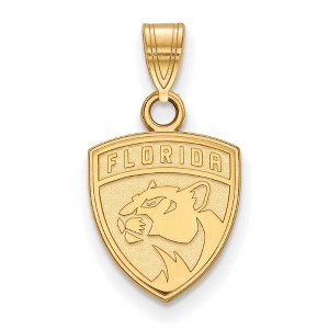 Black Bow Jewelry 10k Yellow Gold Florida Panthers NHL Small Pendant - 1 of 3