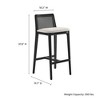 Modway Monarch Wood Bar Stool with Cane Rattan Back & Padded Seat - 3 of 4