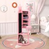 Tangkula Kids Jewelry Cabinet Standing Children Jewelry Organizer w/ Full-Length Mirror - 2 of 4