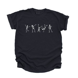 Simply Sage Market Women's Dancing Skeleton Short Sleeve Garment Dyed Tee - 1 of 4