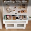 6-Tier Kitchen Pantry Cabinet with Drawer & Double Glass Doors, Adjustable Shelves, Coffee Bar Storage for Dining Room, Living Room - 4 of 4