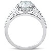 Pompeii3 1Ct Cushion Halo Diamond Engagement Ring 14k White Gold SZ 7 - Size 7 - 3 of 4