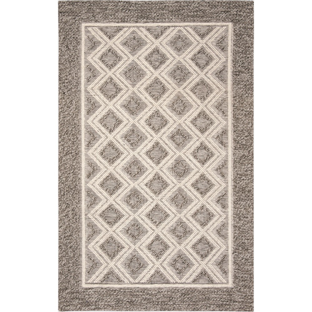 6'x9' Teresita Geometric Woven Rug Gray/Ivory - Safavieh
