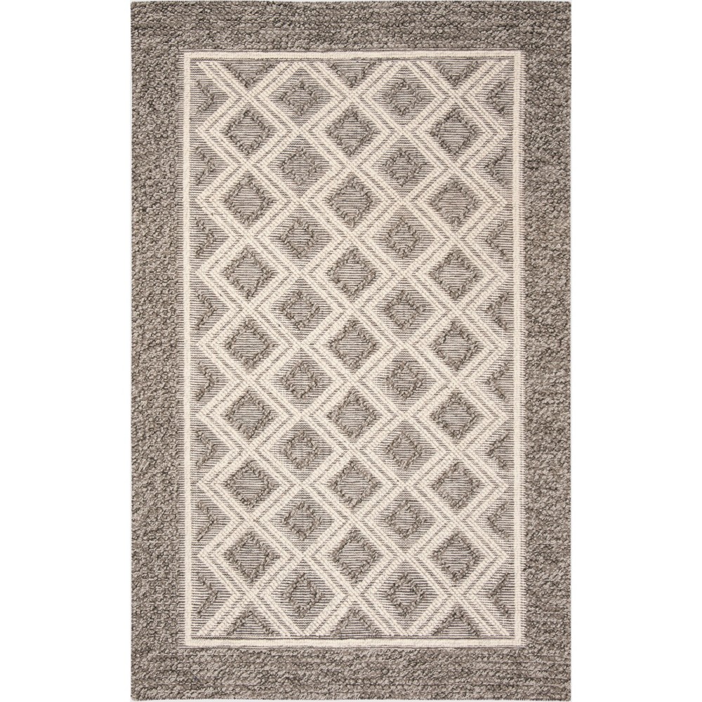 4'x6' Teresita Geometric Woven Rug Gray/Ivory - Safavieh