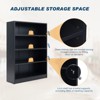 Sevobal Decorarive Bookshelf Large Bookshelf for Bedroom 4 Shelf Office Bookcase for Living Room, Black, 33"*11.6"48" - 4 of 4