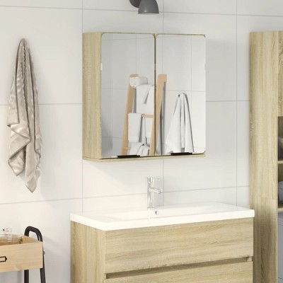 vidaXL Bathroom Mirror Cabinet Sonoma Oak Engineered Wood Medium