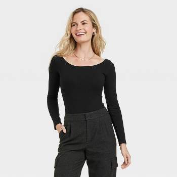Women's Seamless Slim Fit Tank Top - A New Day™ Black XS