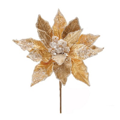 Melrose Beaded Poinsettia Stem (Set of 2)