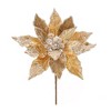 Beaded Gold Poinsettia Flower Stem (Set of 2) - 3 of 3