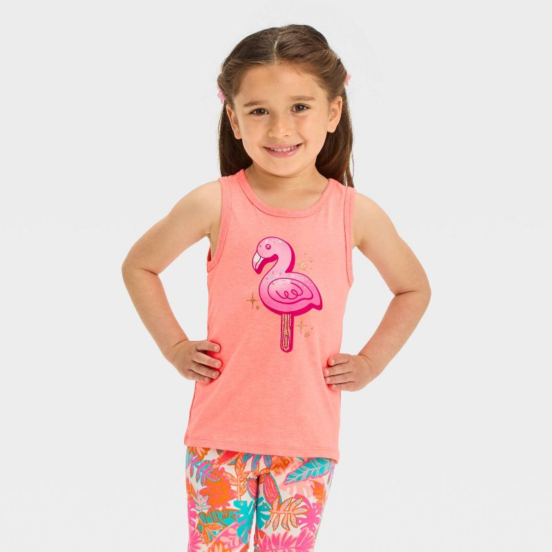 Toddler Girls' Tropic Shorts - Cat & Jack™ White, 4 of 5