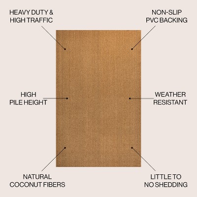 Peater Classic Casual Light Brown Coir Rectangular 2 ft. x 4 ft. Doormat