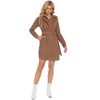 WhizMax Women's Corduroy Ruffle Hem High Waist Button Front Dress With Belt - 4 of 4