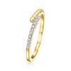 Ross-Simons 0.10 ct. t.w. Diamond and 18kt Gold Over Sterling Beaded Bypass Ring - 3 of 4