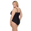 Aqua Green, Women's Surplice Trim Overlay One Piece - 2 of 3